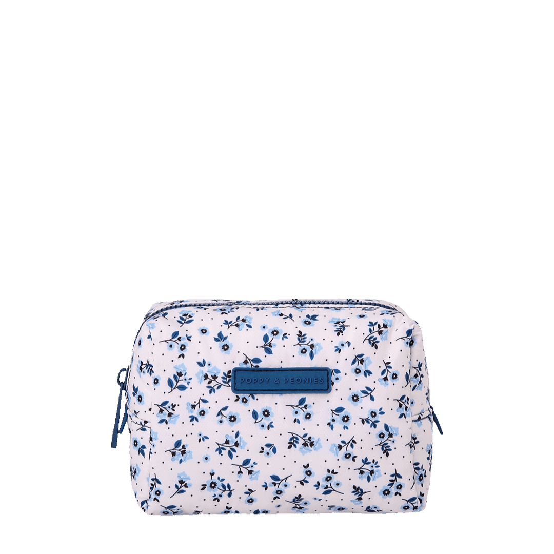 Blue Floral Cosmetic Case
