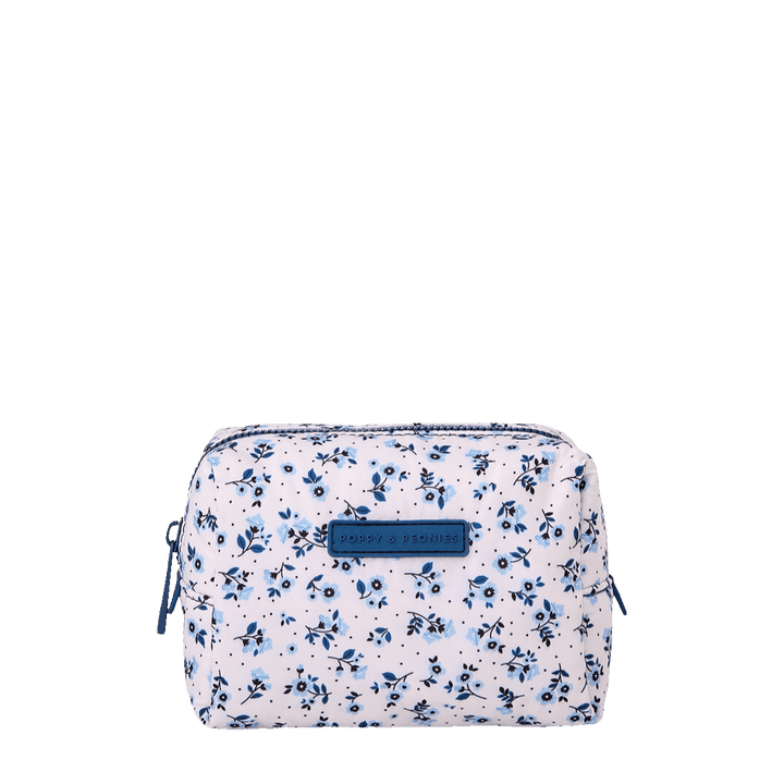 Blue Floral Cosmetic Case