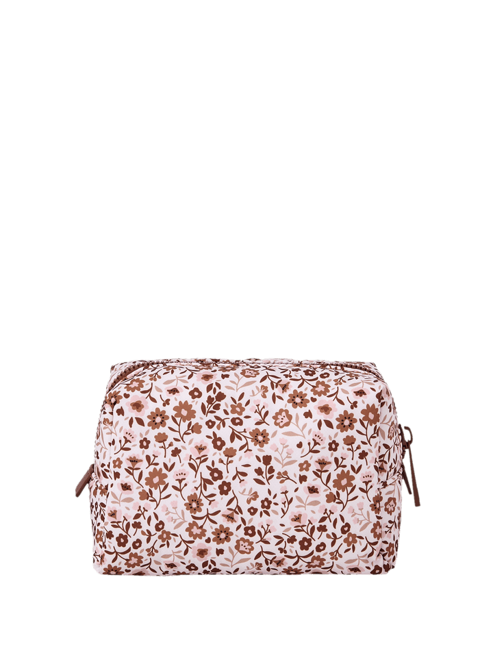 Fall Brown Floral Cosmetic Case