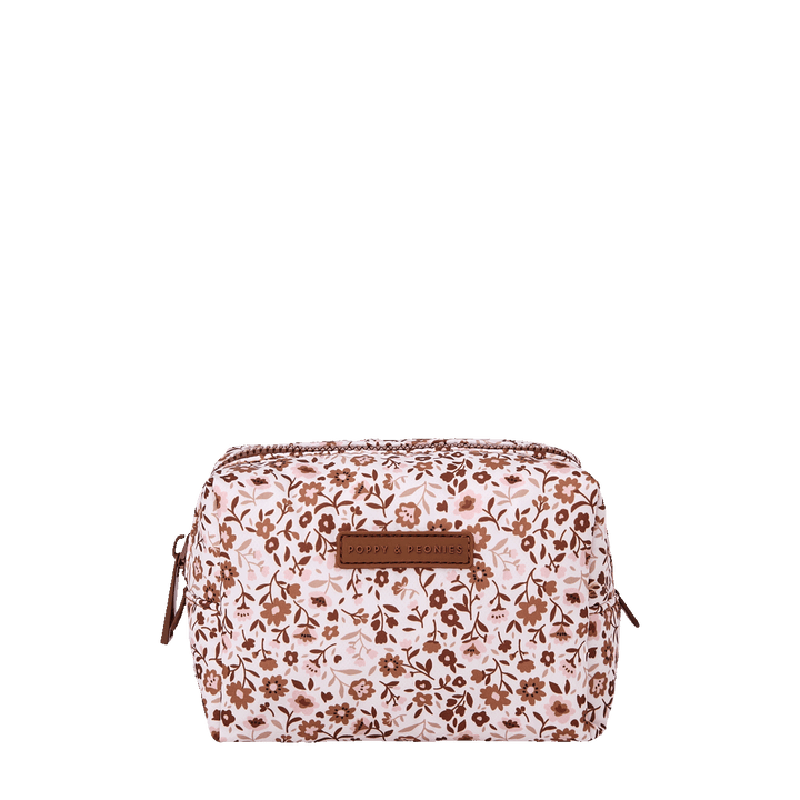 Fall Brown Floral Cosmetic Case