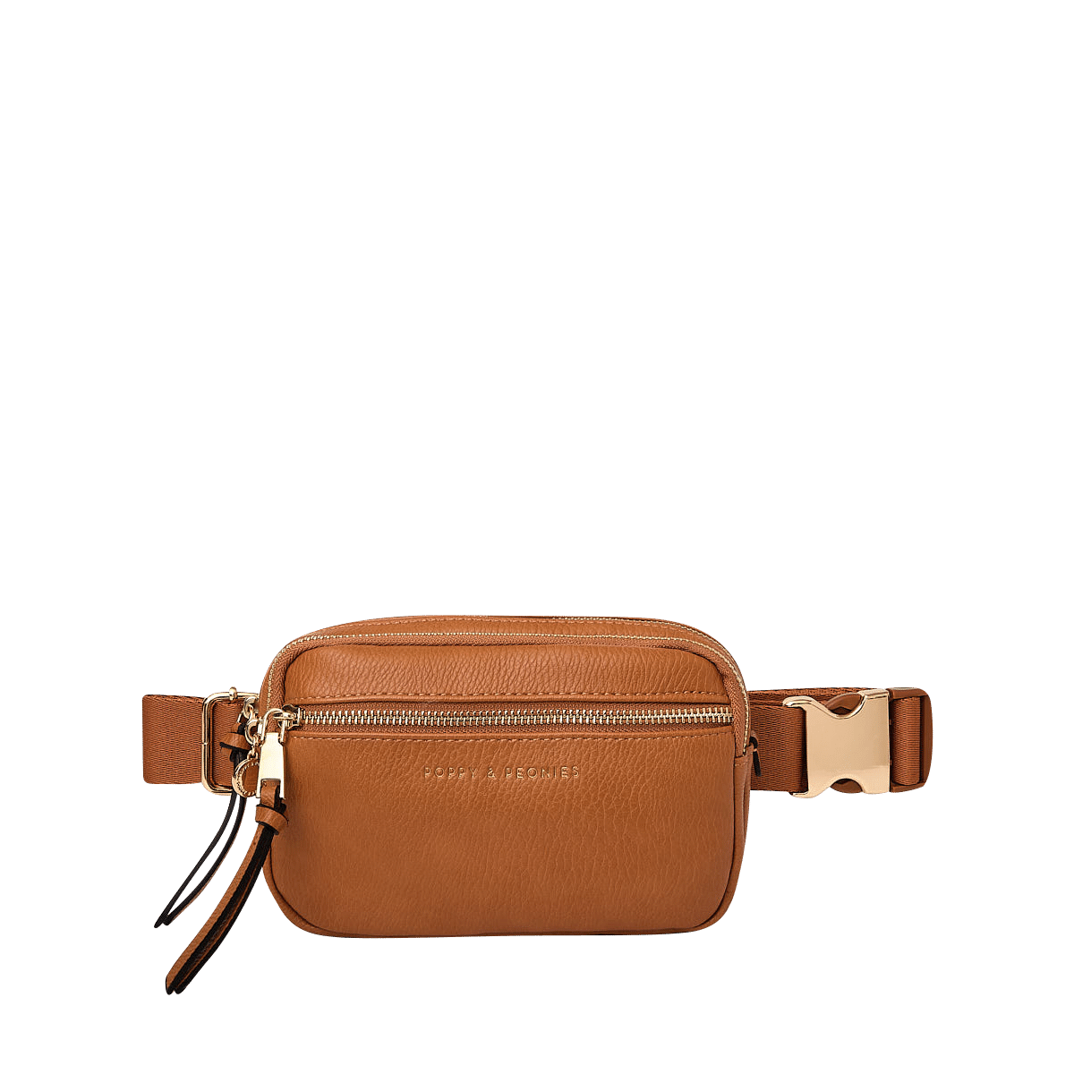 On The Run belt bag vegan leather cognac