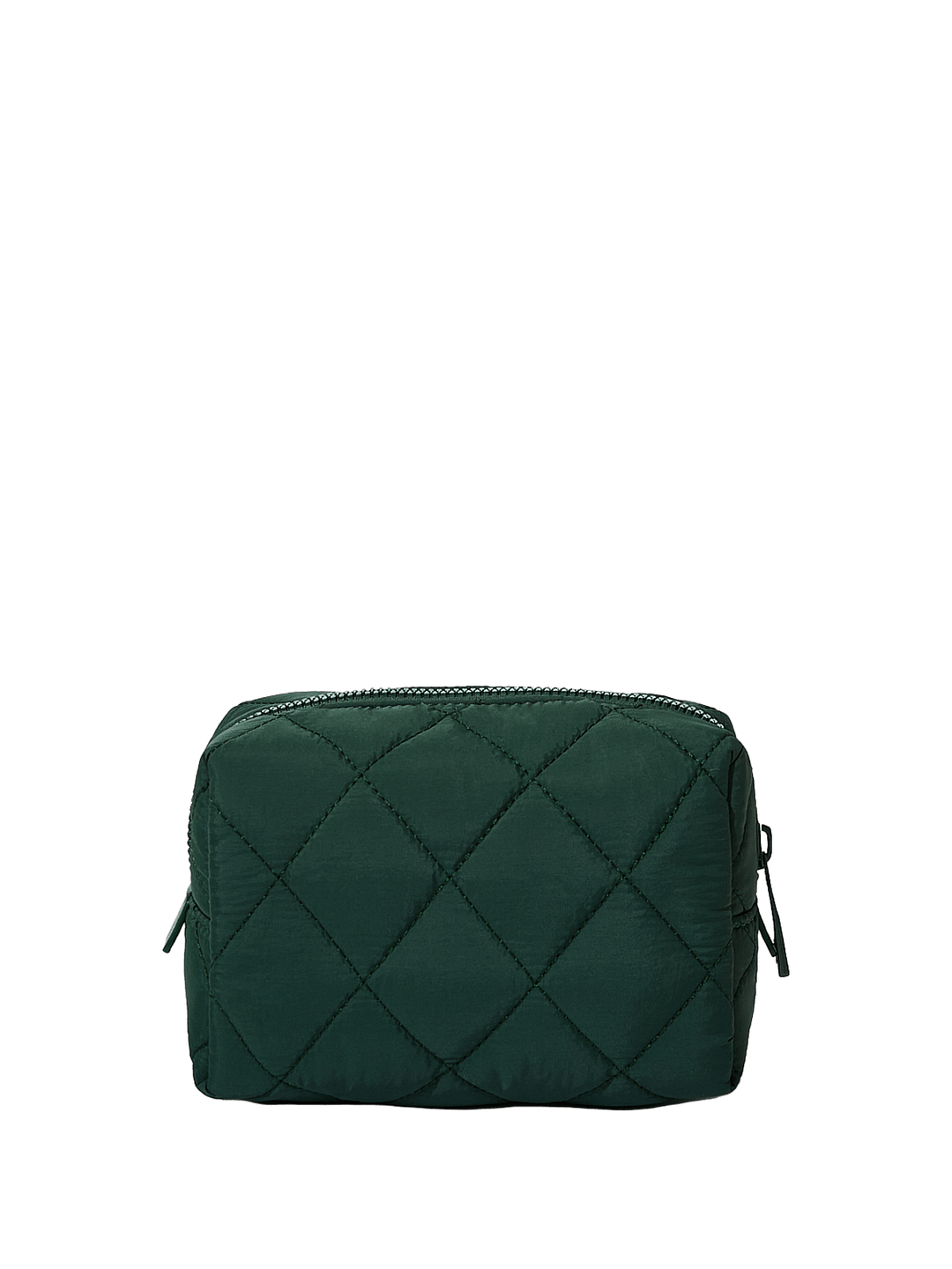Green quilted pouch on a transparent background