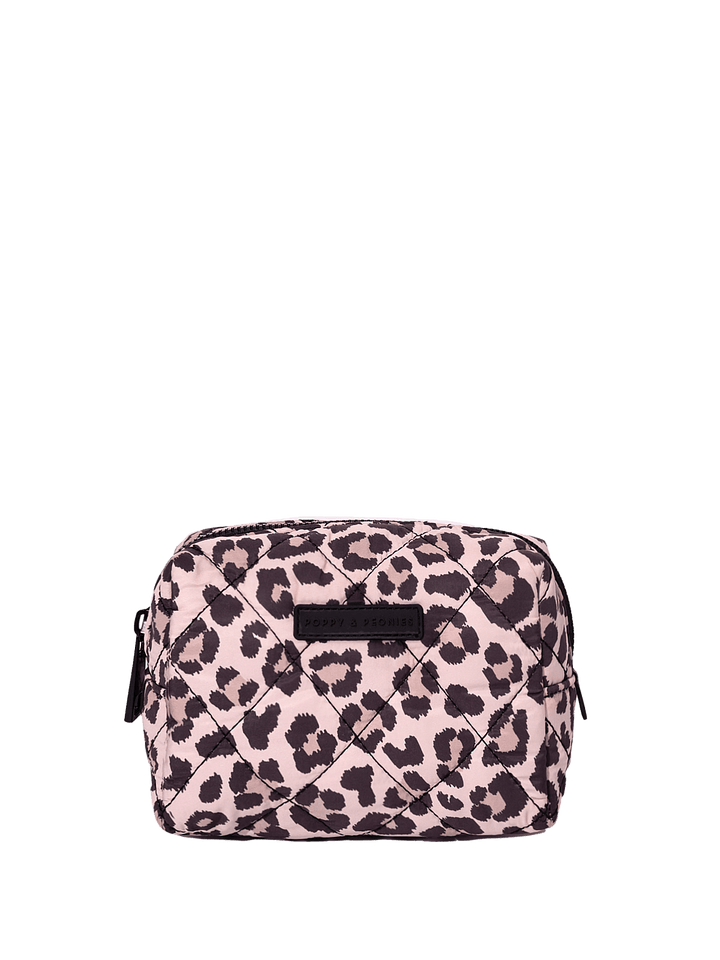 Leopard print makeup bag