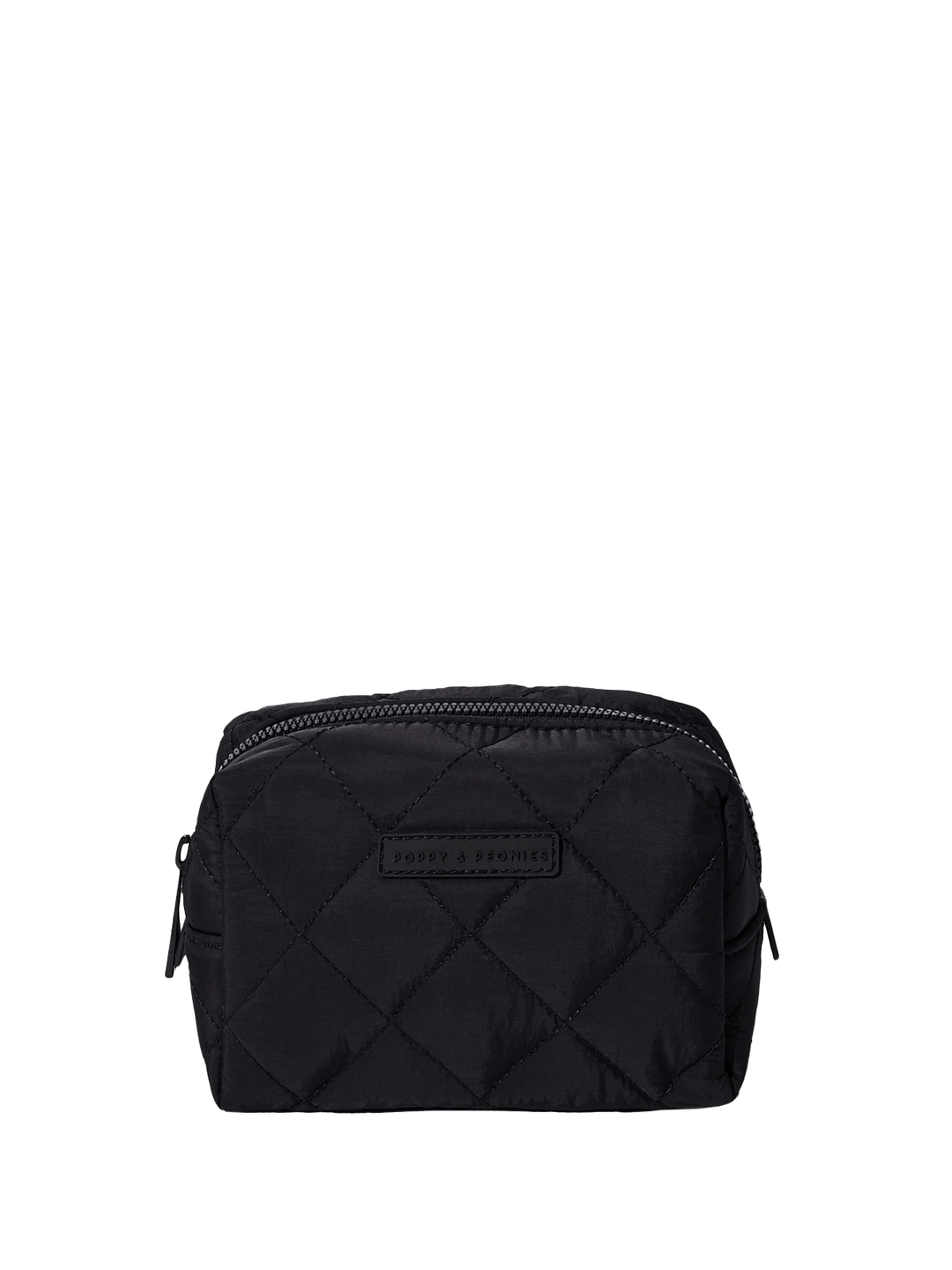 Black quilted makeup bag