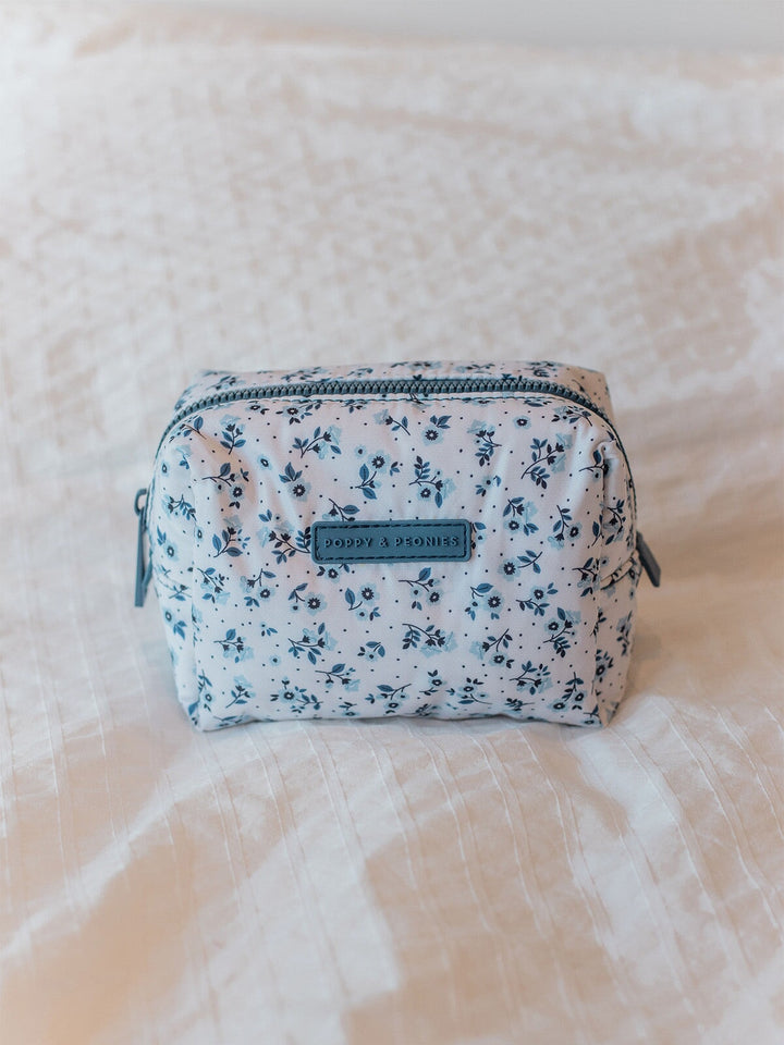 Blue Floral Cosmetic Case