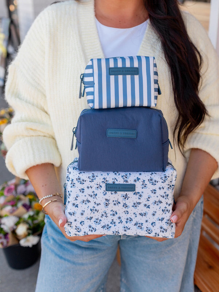 Cosmetic Trio Blue Floral