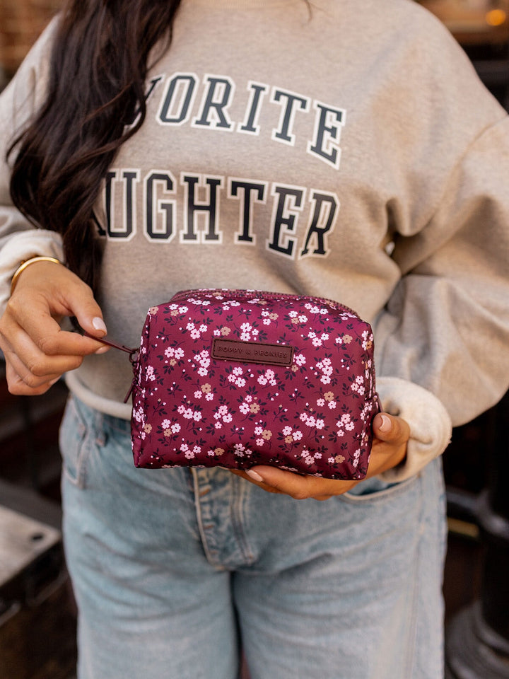 Berry Floral Cosmetic Case
