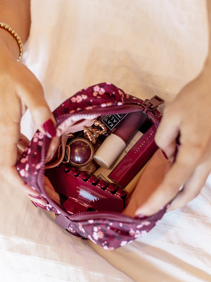 Berry Floral Cosmetic Case