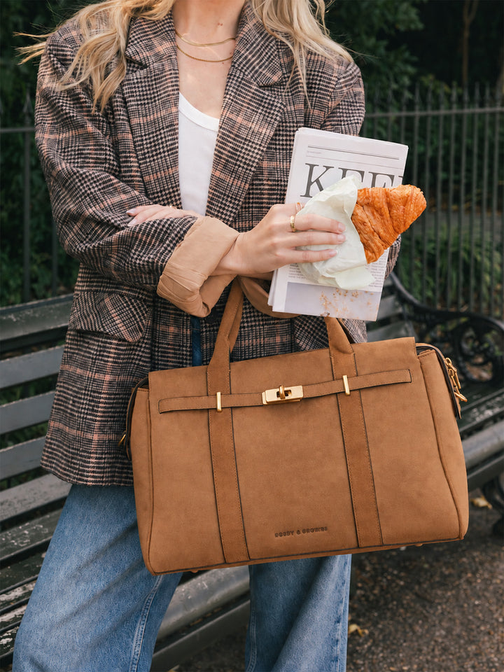 Effortless Tote Cognac Suede