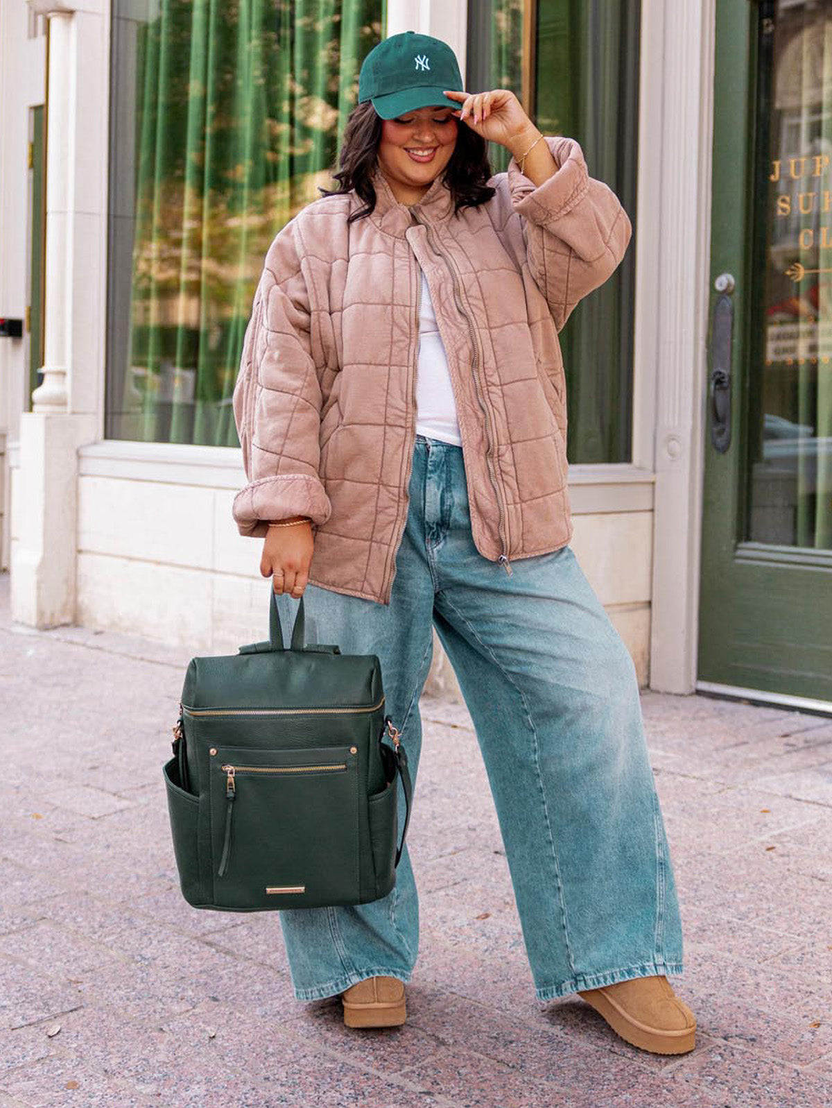 Commuter Backpack Heritage Green | Poppy & Peonies – www