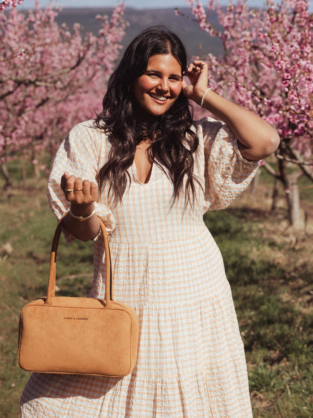 The Darling Satchel Cognac Suede