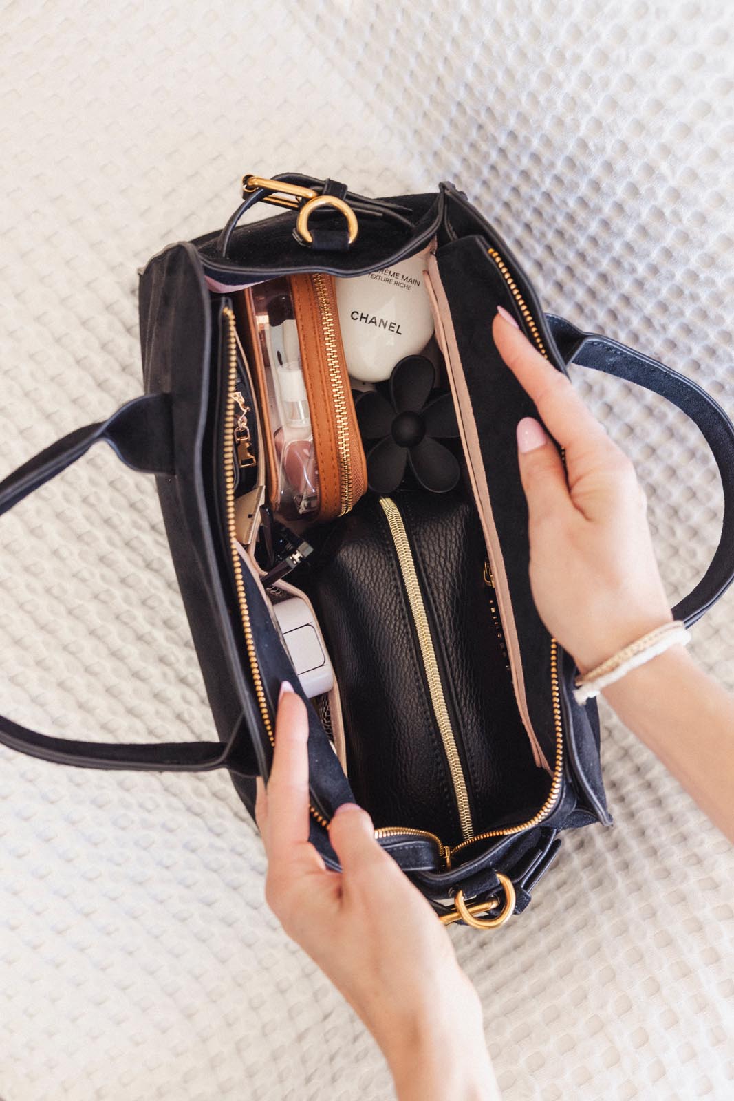 Mini Uptown Tote Black Suede