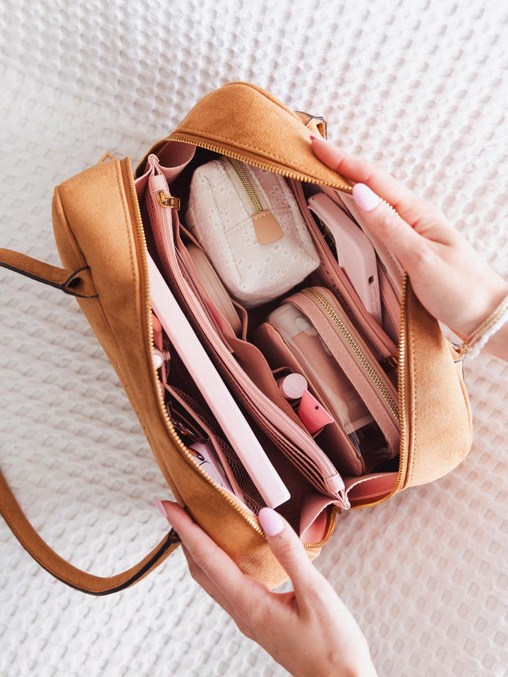 The Darling Satchel Cognac Suede