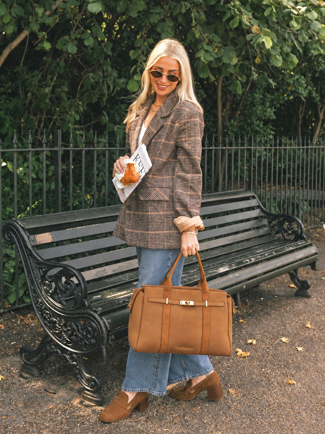 Effortless Tote Cognac Suede