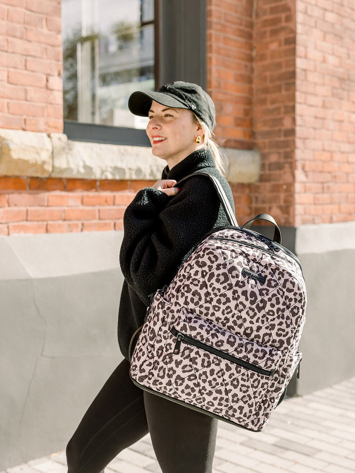 Quilted Brooklyn Backpack leopard