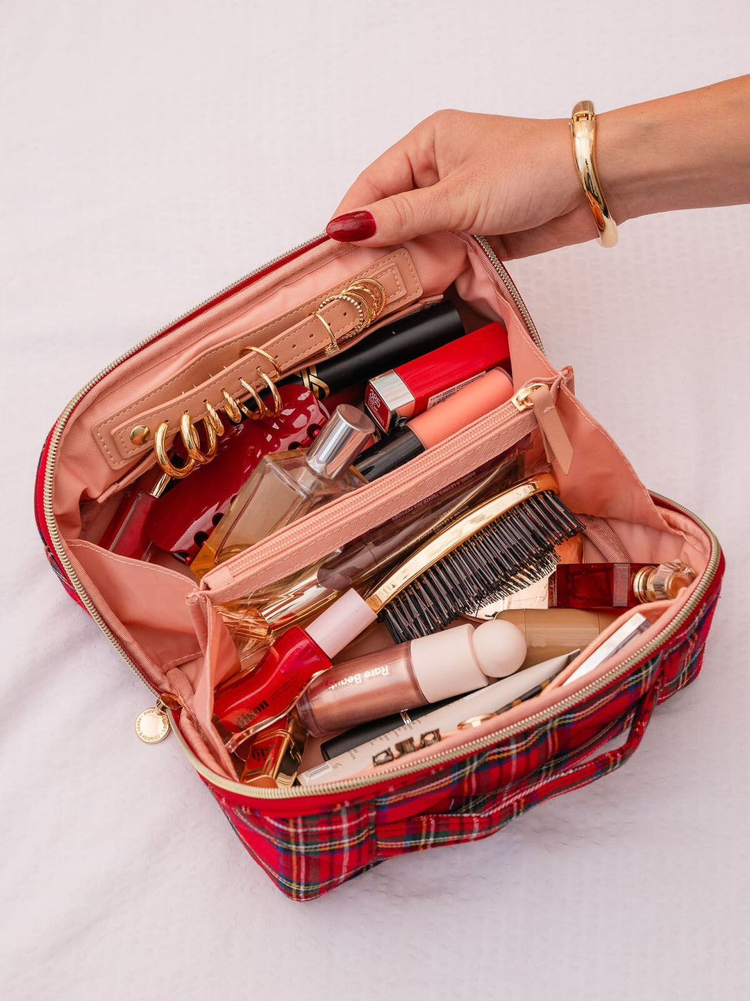 Open and Glow Cosmetic Red Plaid