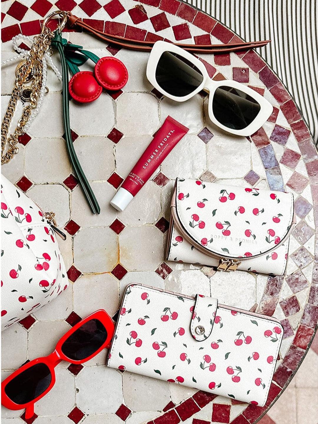 Go Anywhere Wallet Cherry Print