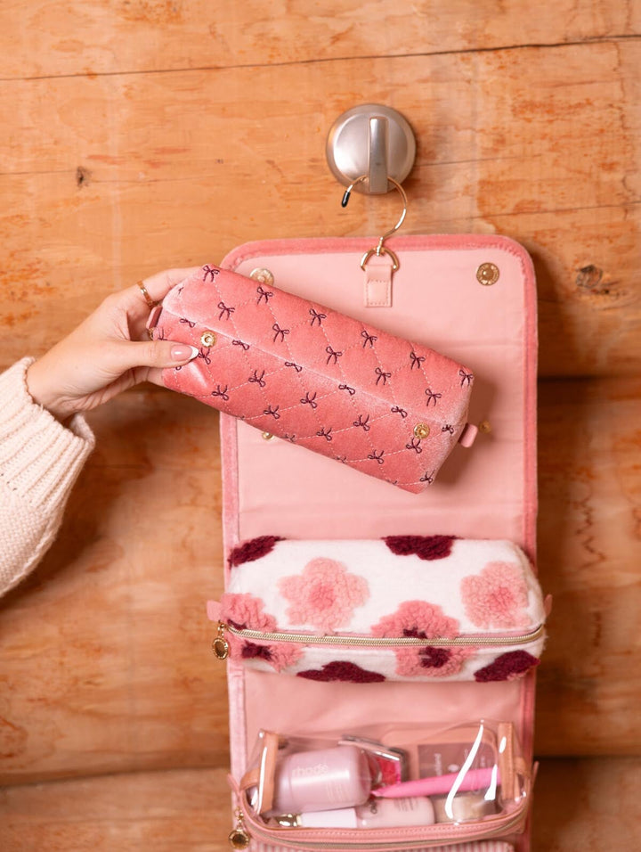 The Glam Squad Cosmetic Case Pink Velvet