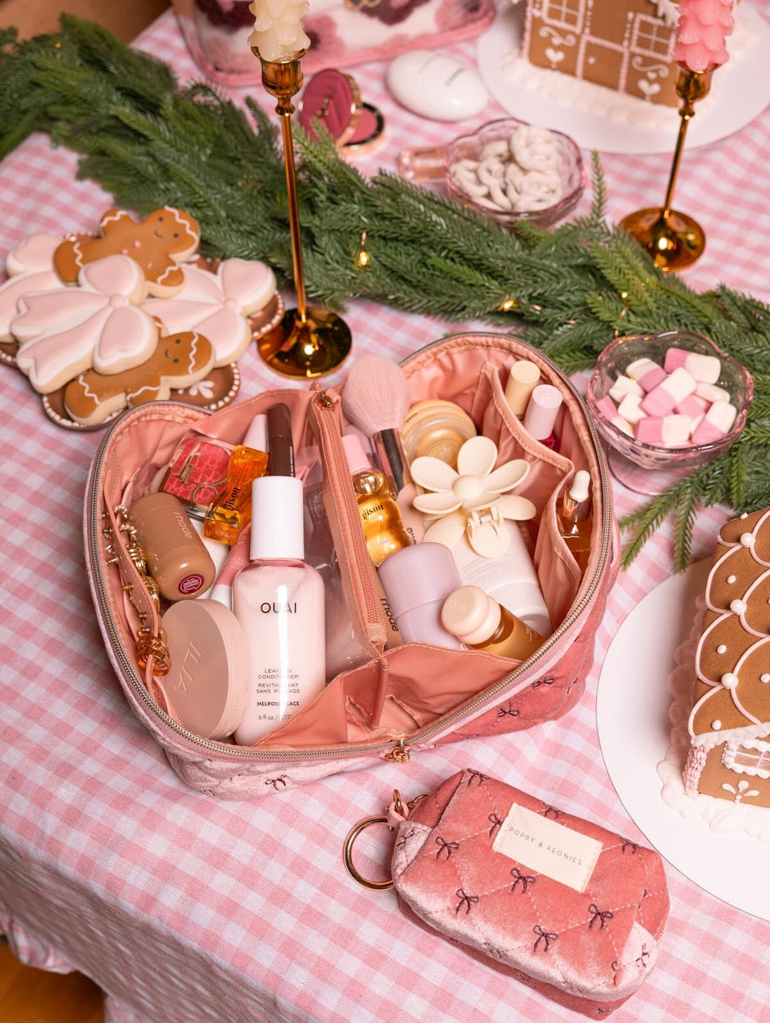 Open and Glow Cosmetic Case Pink Velvet