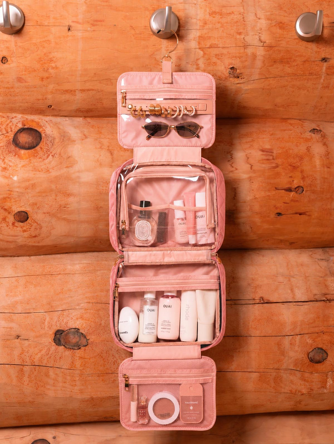 Hook Me Up Cosmetic Case Pink Velvet