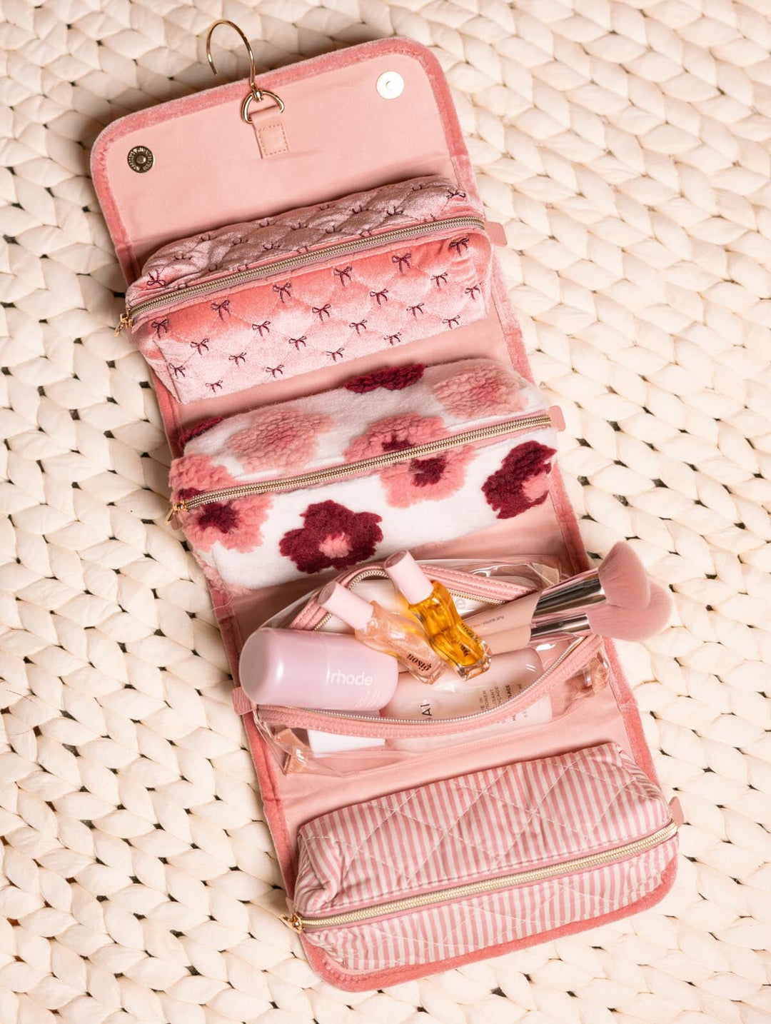 The Glam Squad Cosmetic Case Pink Velvet