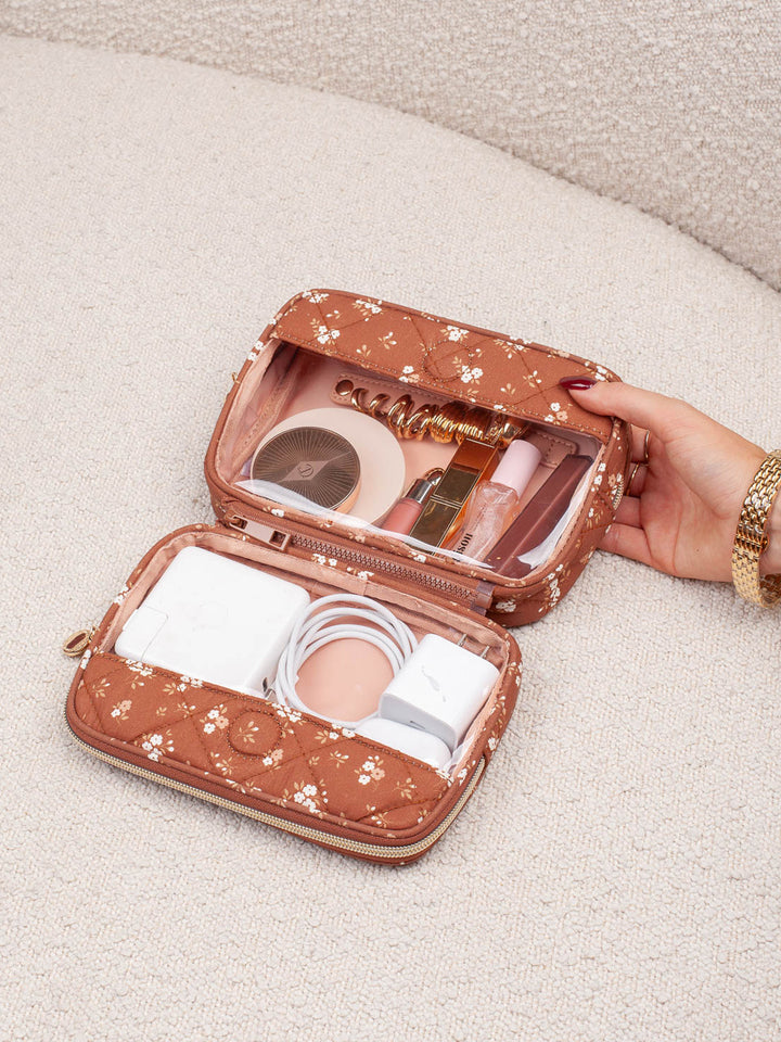 The Split Organizer Brown Floral