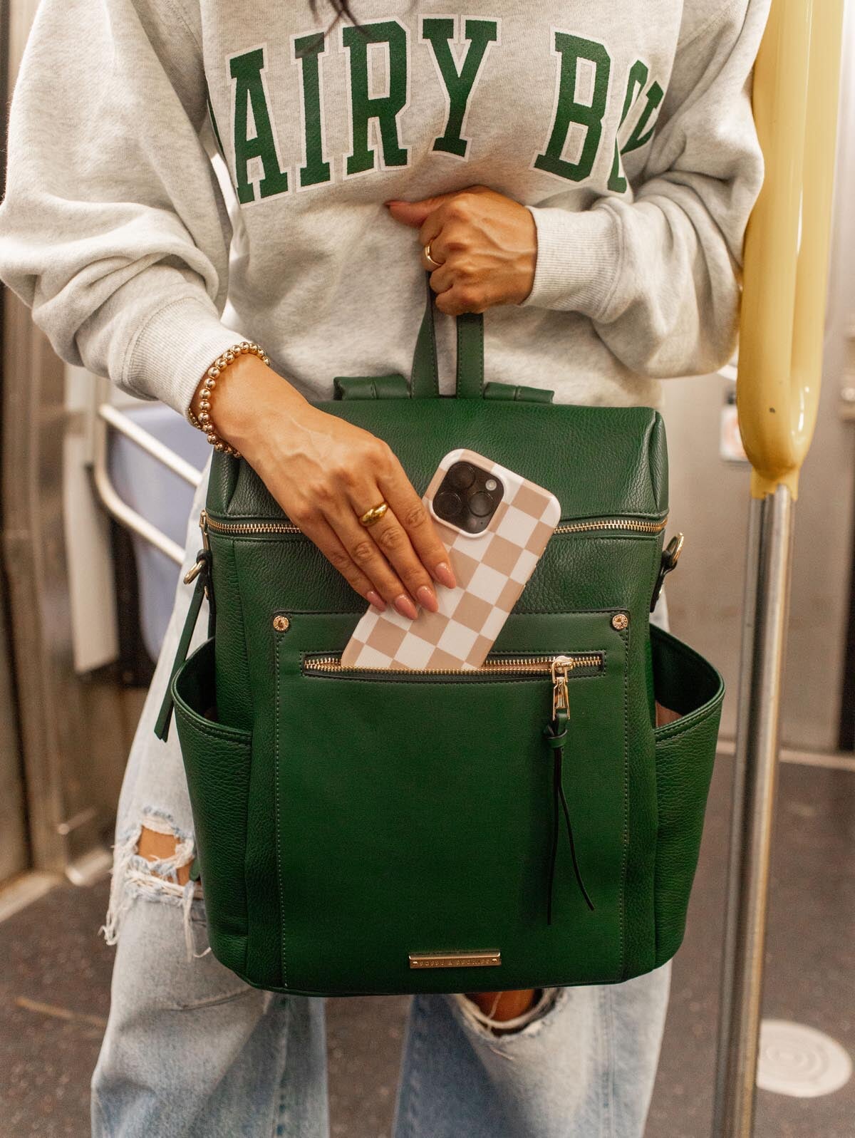 Commuter Backpack Heritage Green | Poppy & Peonies – www