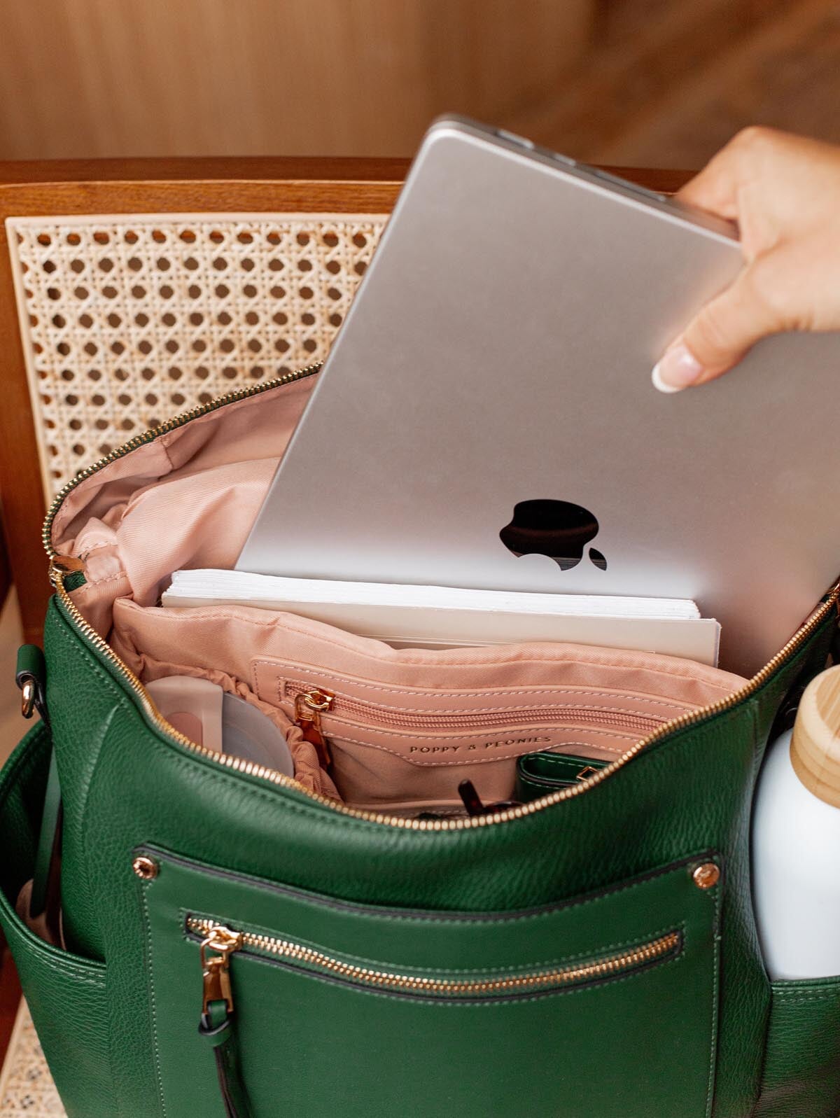 Commuter Backpack Heritage Green | Poppy & Peonies – www