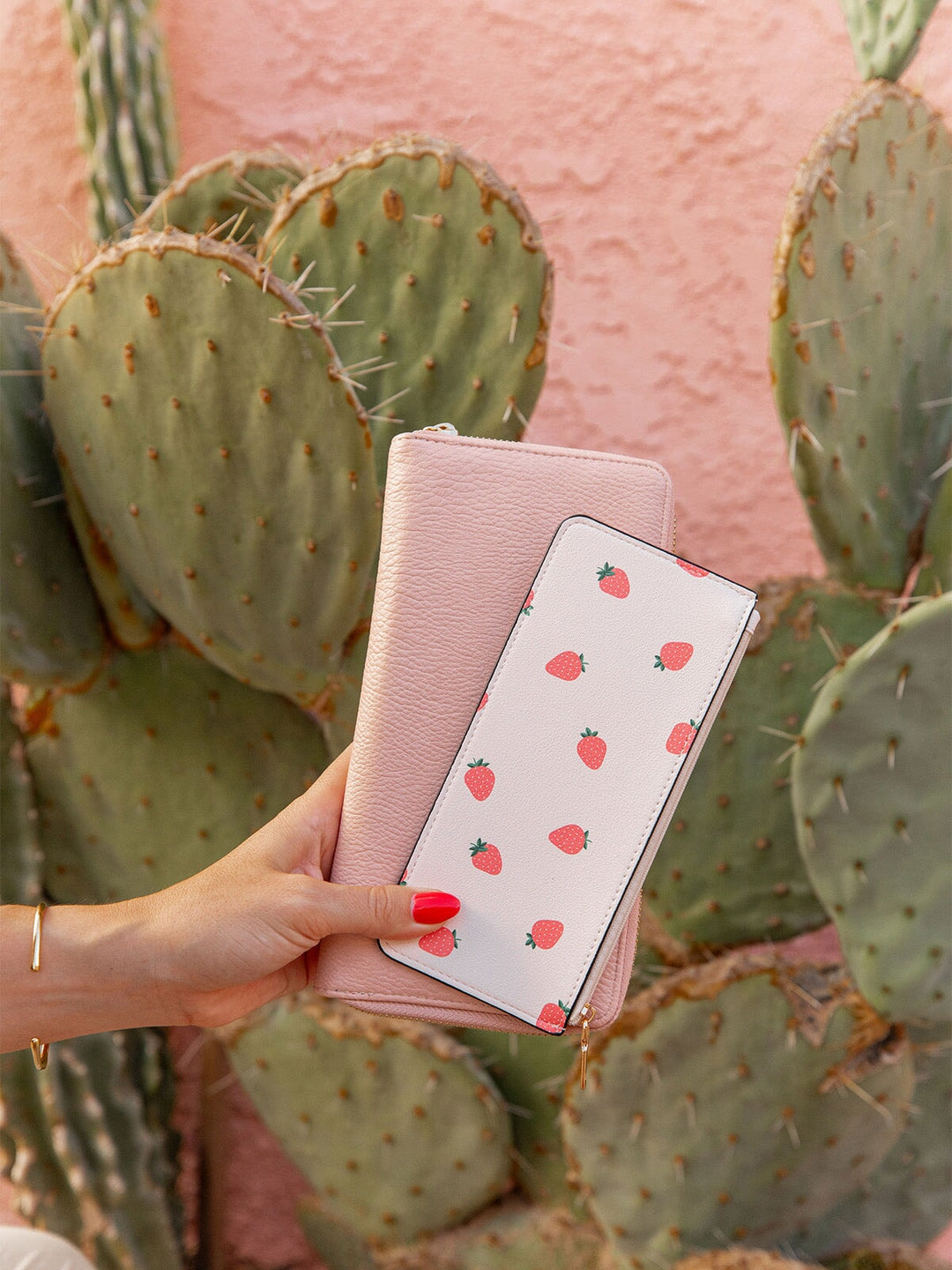 Wanderlust Travel Wallet Strawberry Print