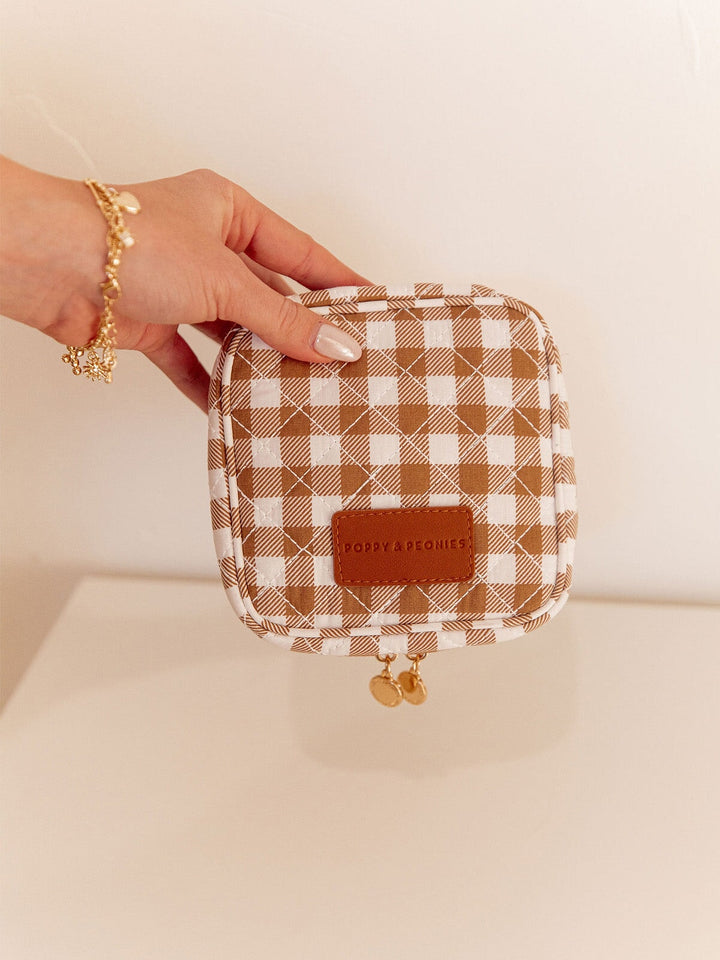 The Quilted Teched Out Case Brown Gingham