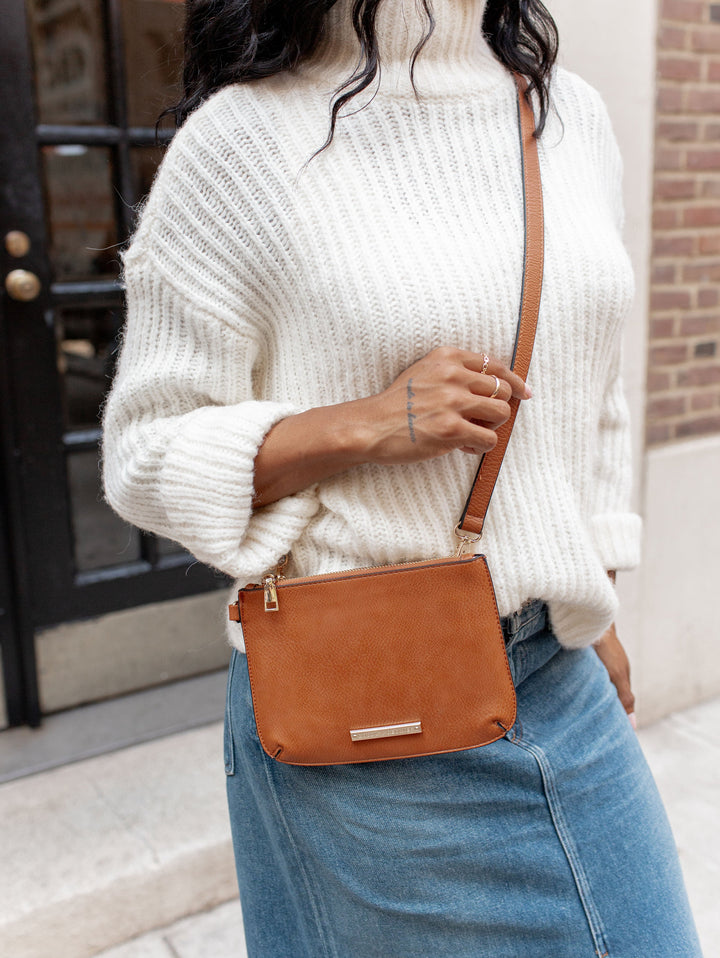 the EVERYDAY CROSSBODY cognac