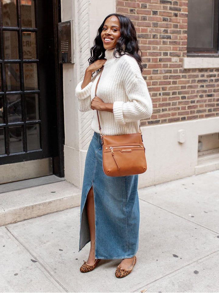 the EVERYDAY CROSSBODY cognac