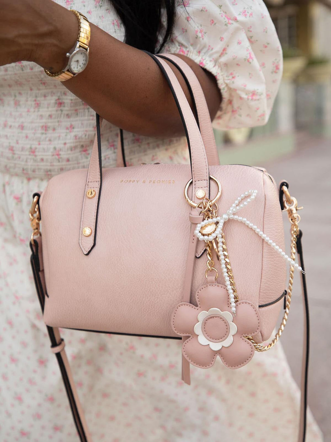 Flower Bag Charm Blush
