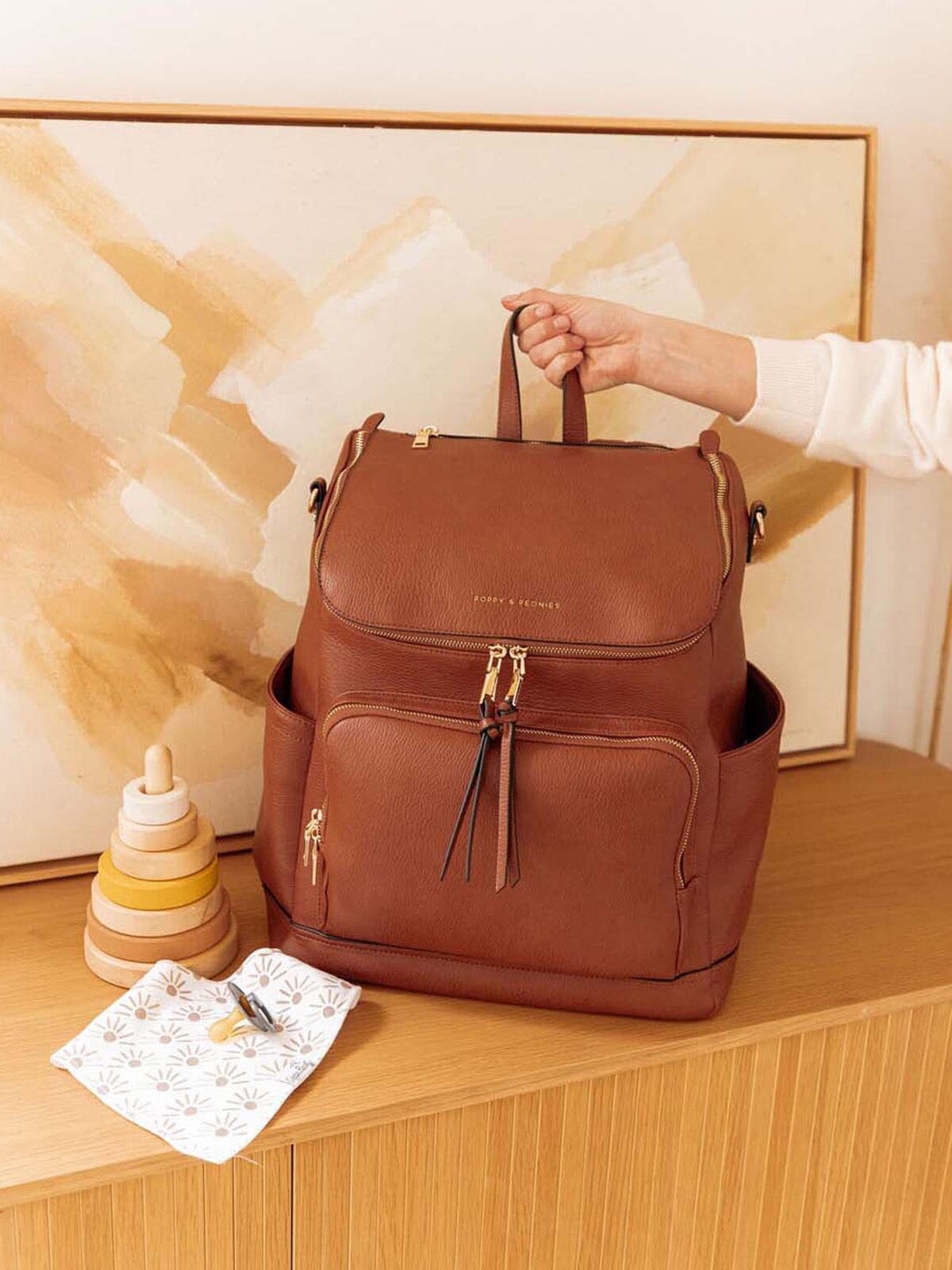 Lullaby Diaper Backpack Chestnut | Poppy and Peonies – www