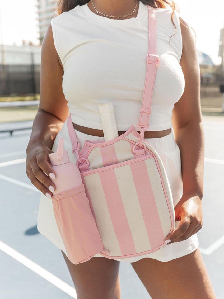 Pickleball Paddle Holder Pink Stripe