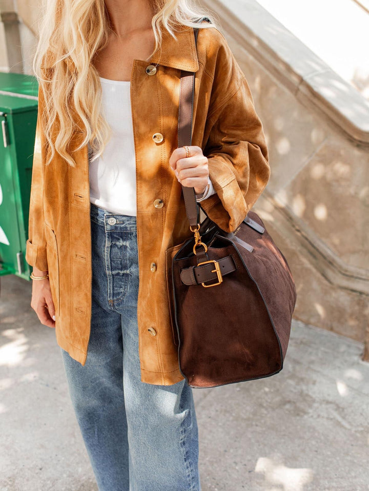 Uptown Tote Suede Espresso