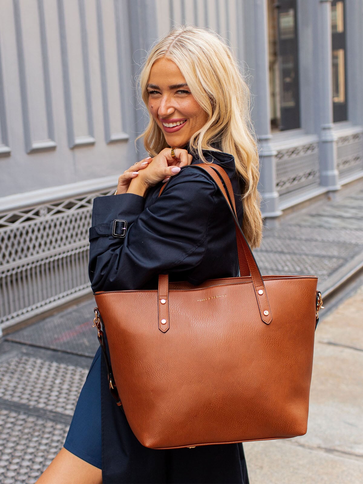 Go Getter Tote Cognac | Poppy and Peonies – www.poppyandpeonies-us.com