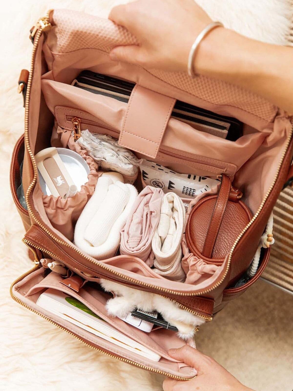 Lullaby Diaper Backpack Chestnut | Poppy and Peonies – www