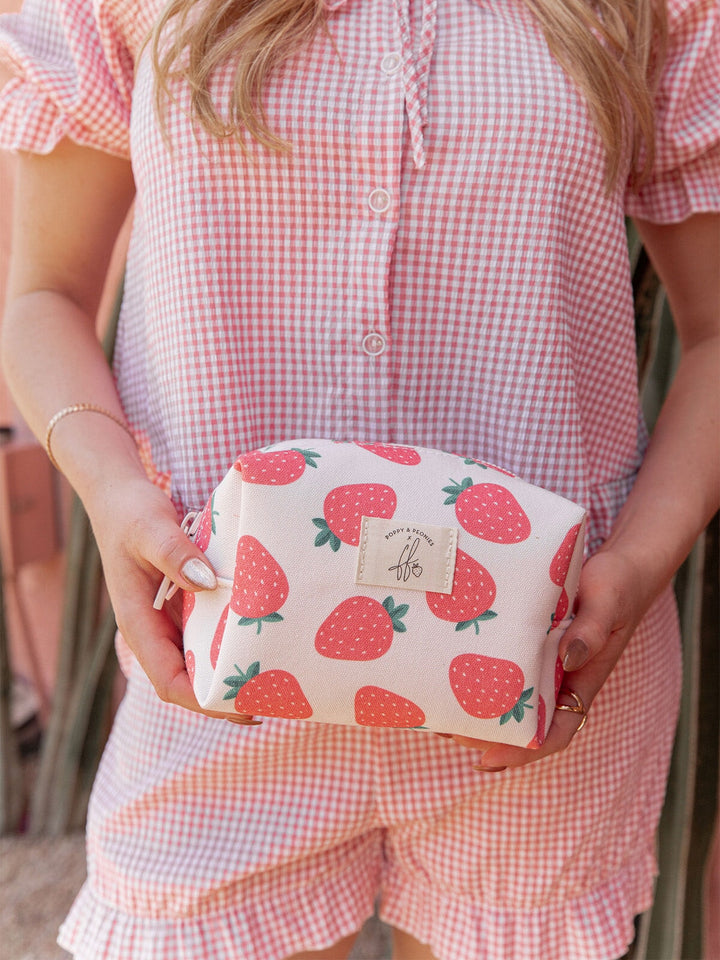 Cosmetic Case Strawberry Print