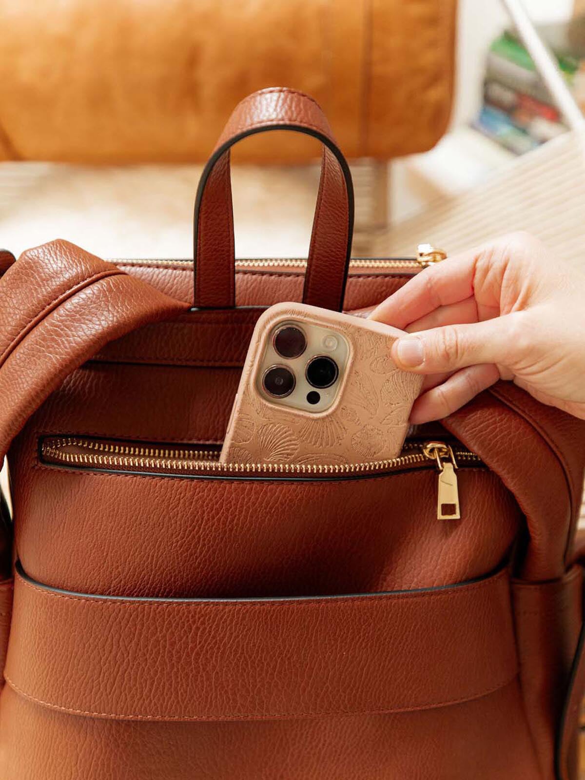Lullaby Diaper Backpack Chestnut | Poppy and Peonies – www