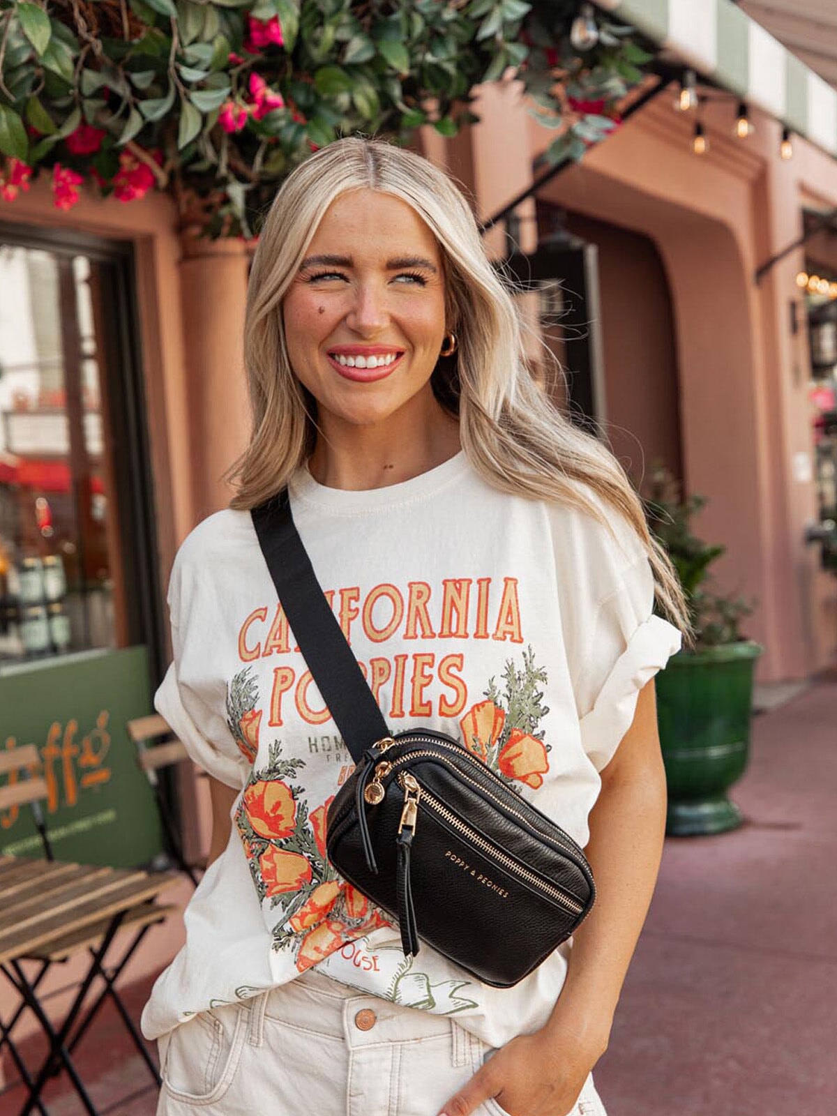 On The Run Belt Bag Vegan Leather Black | Poppy and Peonies – www