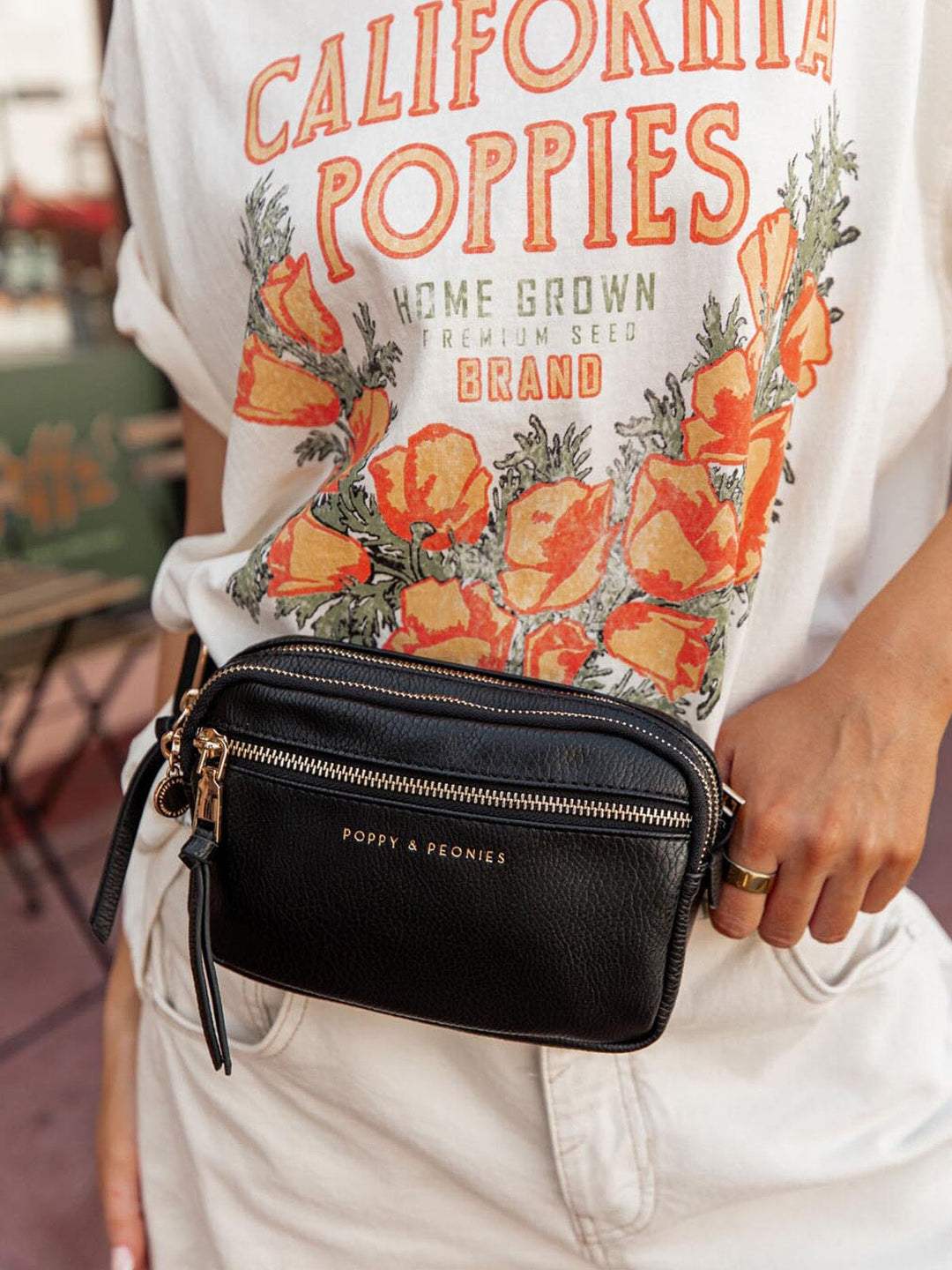 On The Run belt bag vegan leather black