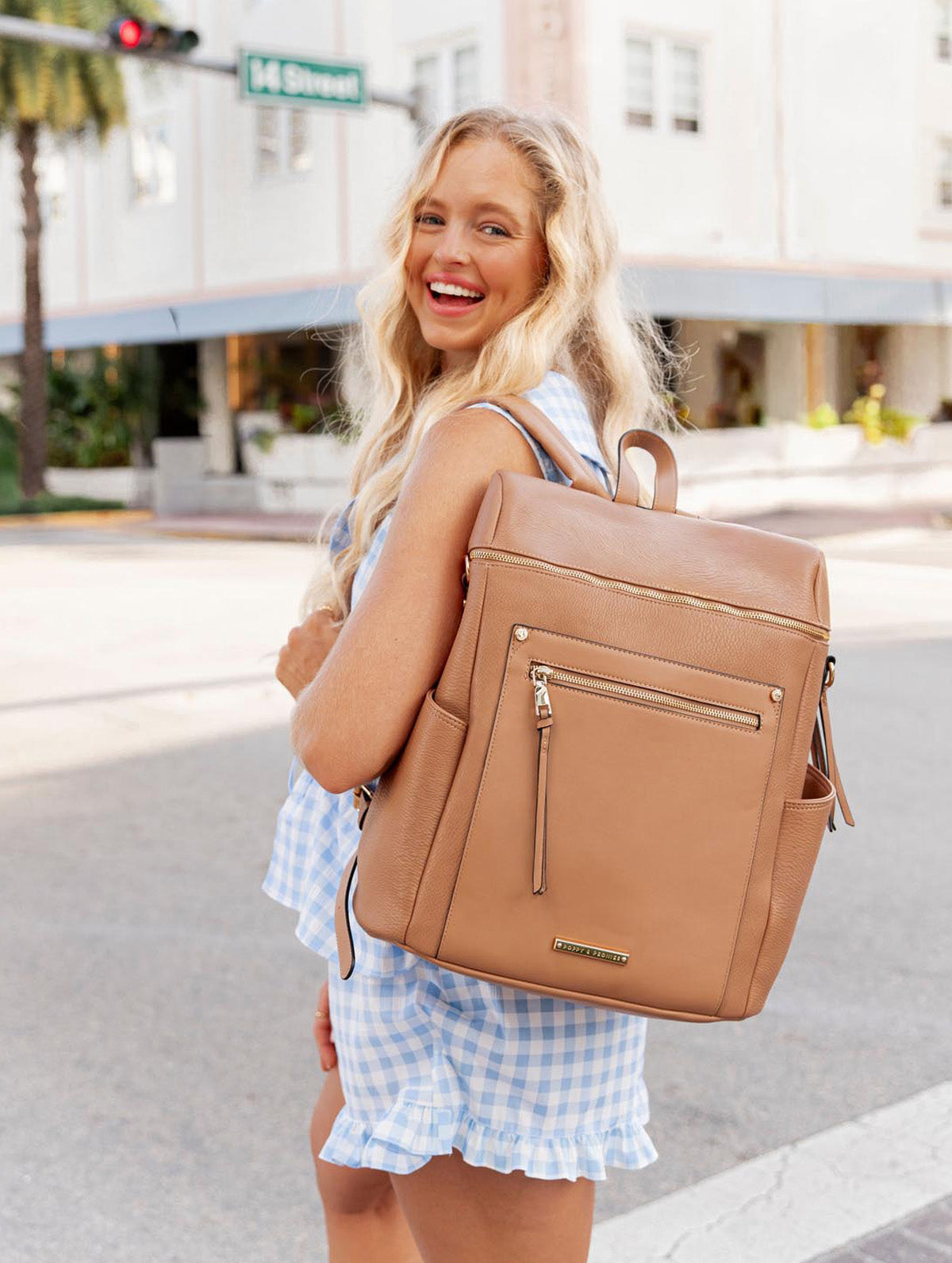 Commuter Backpack Mocha Mousse | Poppy & Peonies – www