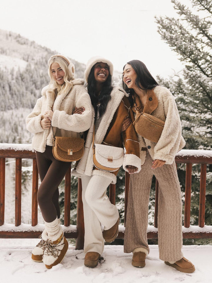 The Icon Crossbody Teddy Faux Fur Cream