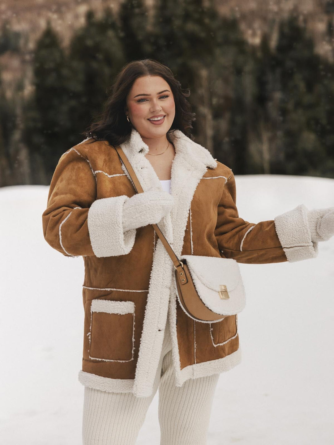 The Icon Crossbody Teddy Faux Fur Cream