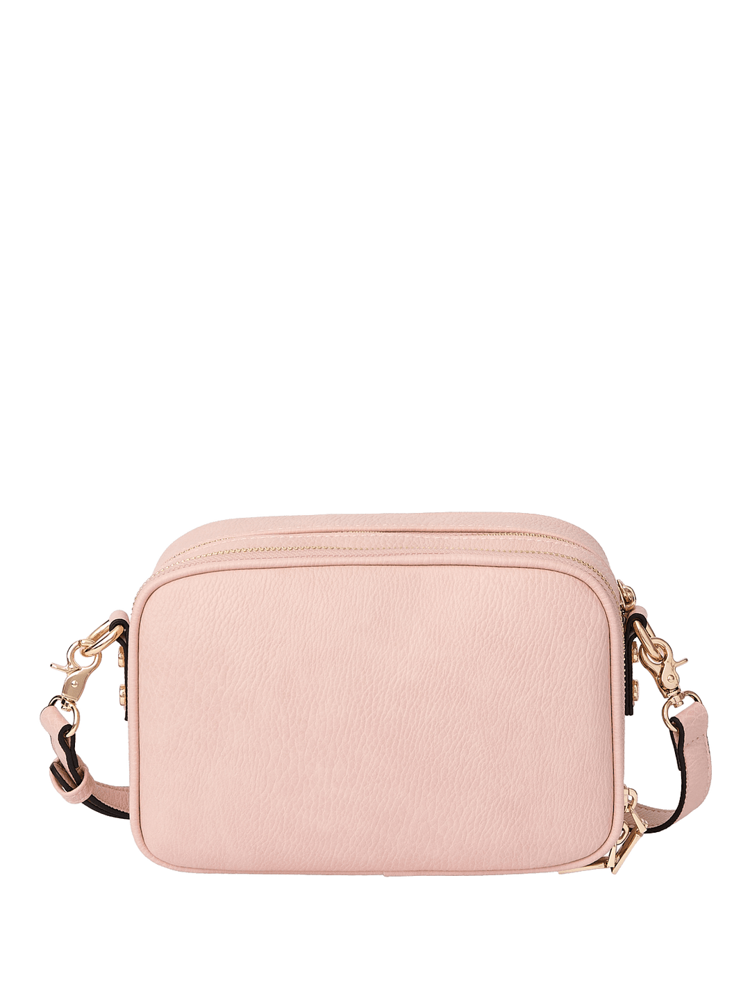 Light pink vegan leather crossbody bag with detachable strap