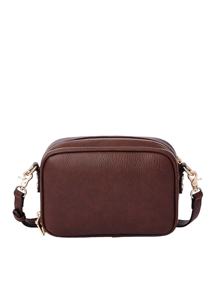 Back view of the 24/7 Crossbody in Espresso with adjustable strap