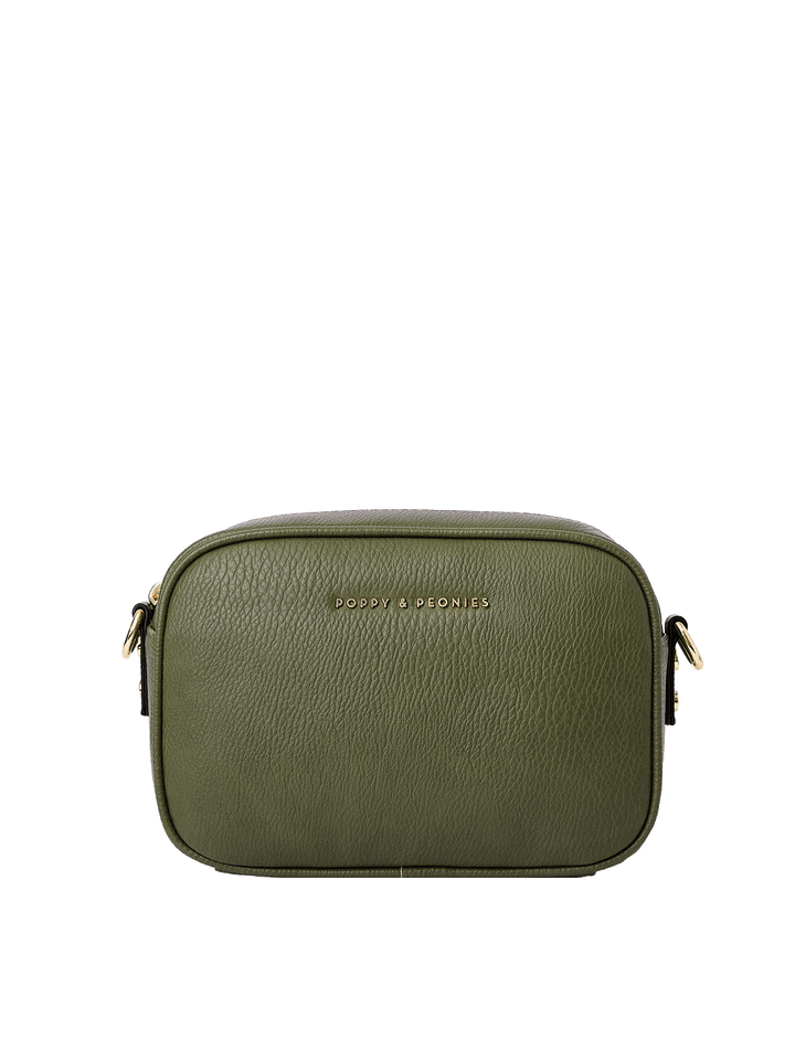 Front view of the 24/7 Crossbody in Olive