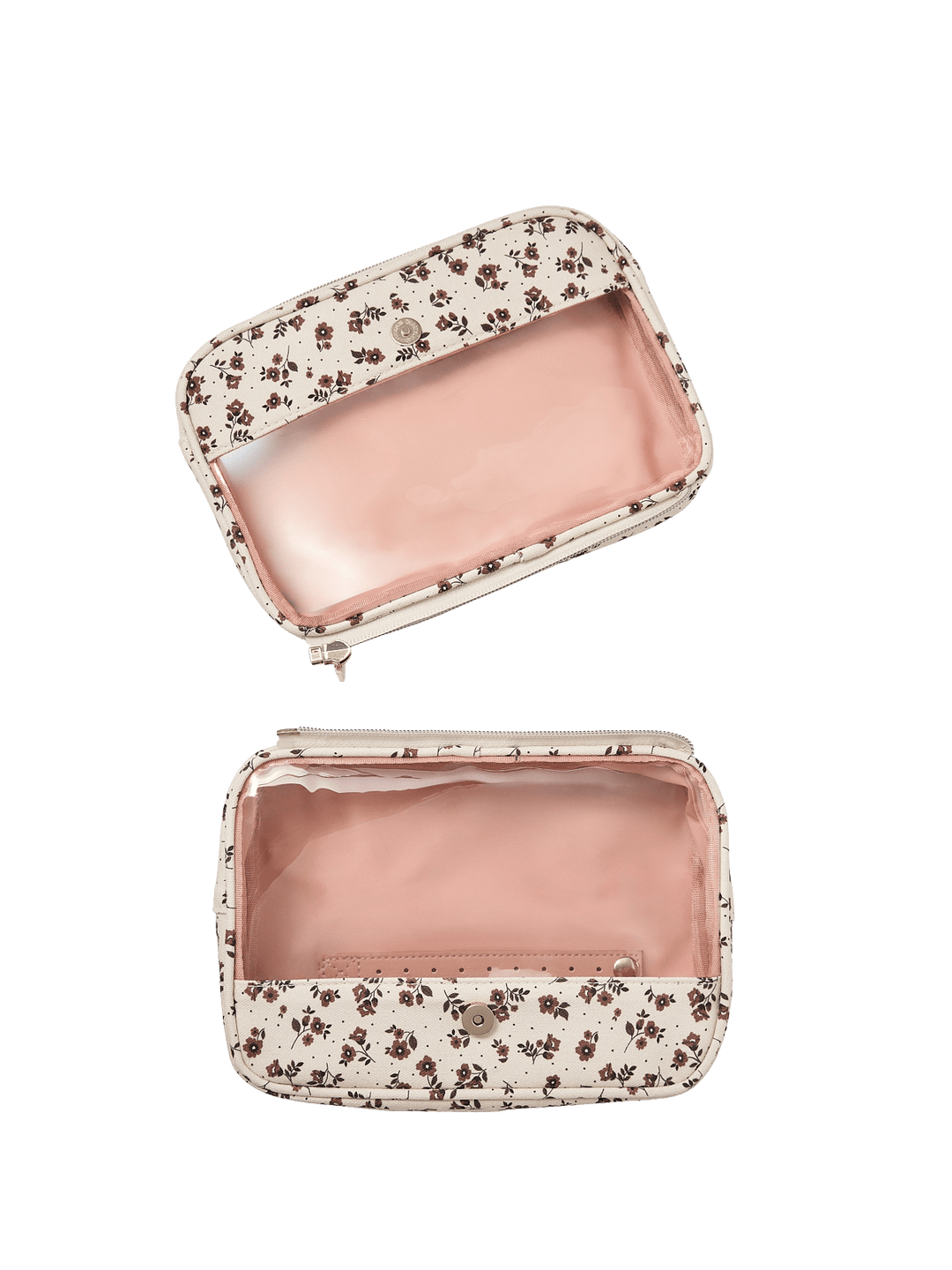 Floral-patterned dual compartment travel case