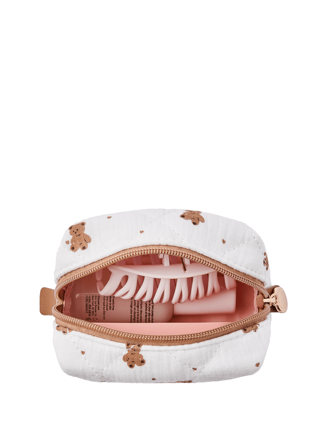 Small cosmetic bag with a teddy bear pattern